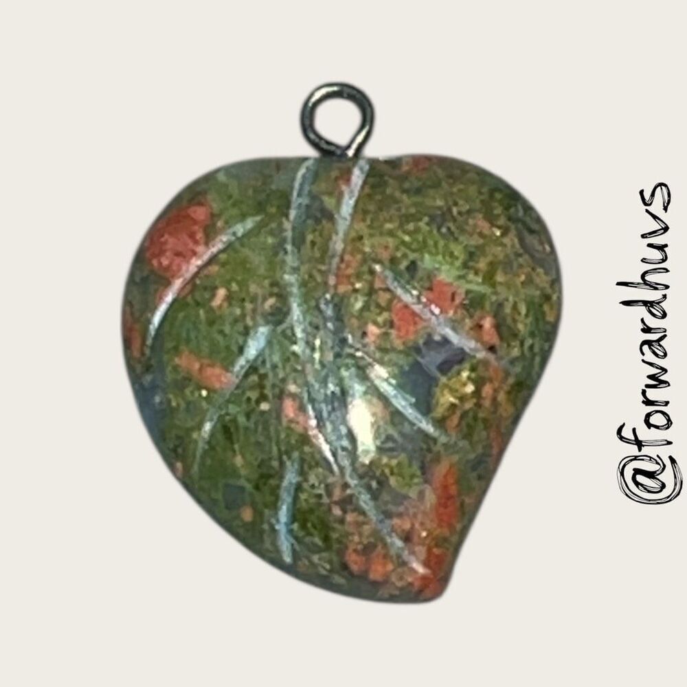 Bundle Sale 3 for $15 | Hand-Carved Multicolor Stone Leaf Pendant
